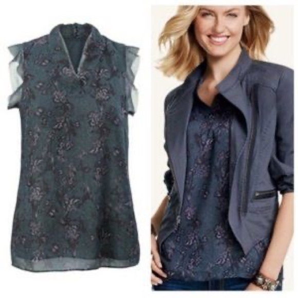 Cabi Evermore top with flutter sleeves.  Size XL, style 3065 - Picture 5 of 8